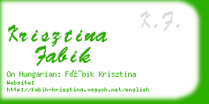 krisztina fabik business card